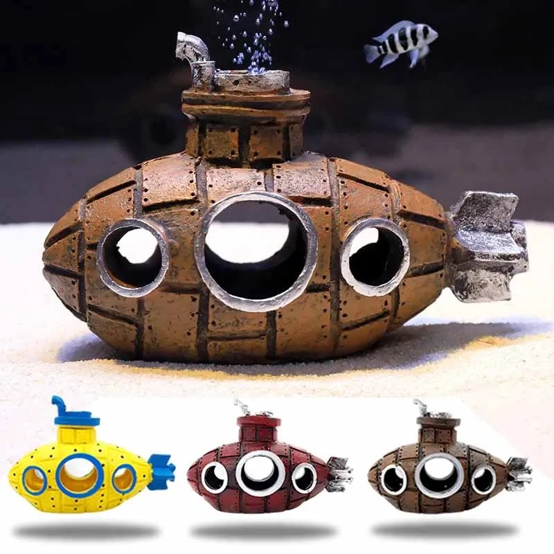 Aquarium Plants Live - Resin Submarine Ornaments Aquarium Fish Tank