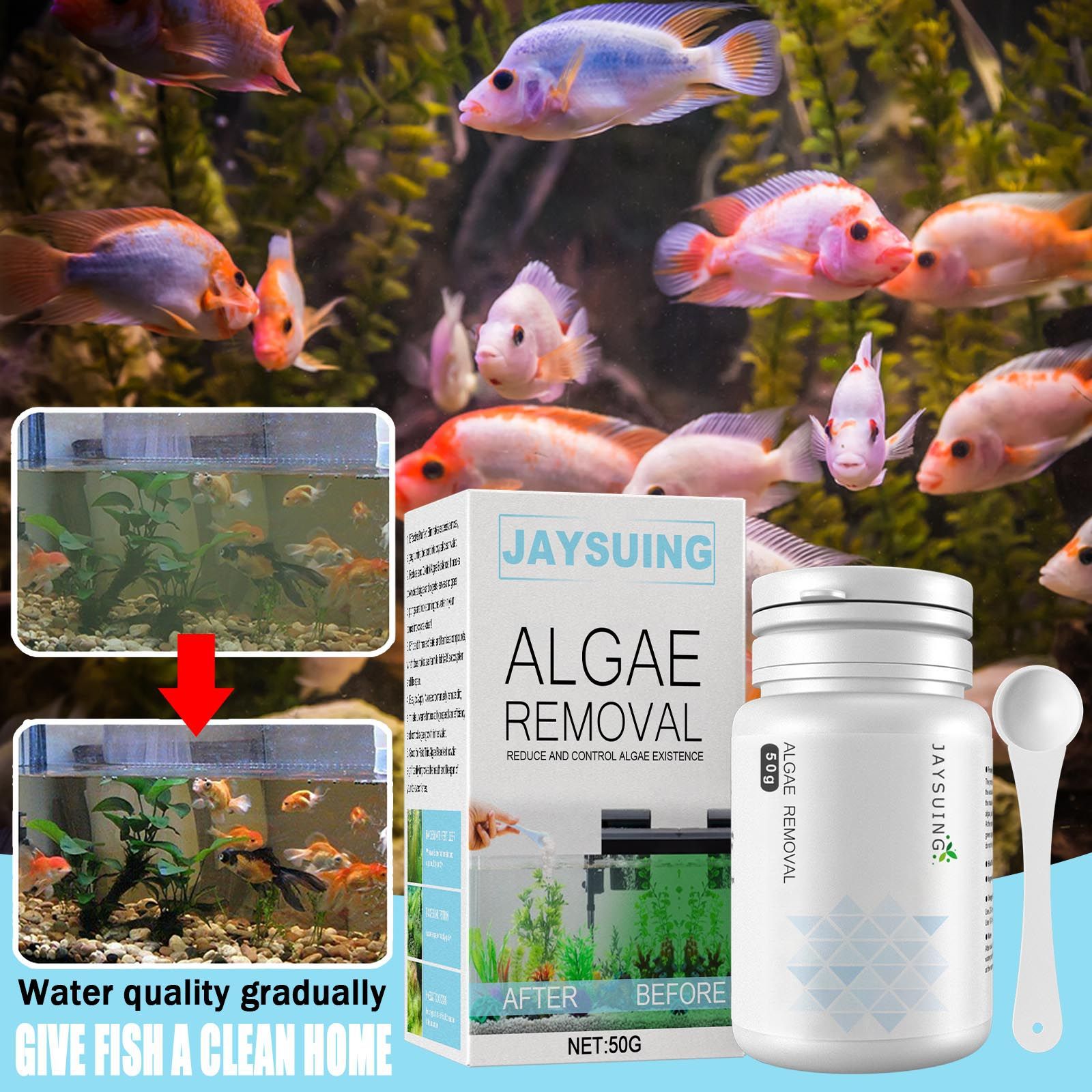 Aquarium Algae Remover Powder, - огляд і ціна Aquarium Moss